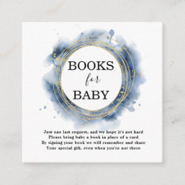 Books for Baby Blue Boy Baby Shower Enclosure Card Begleitkarte