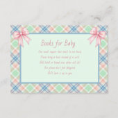 Books for Baby Blue Pink and Green Plaid Begleitkarte (Vorderseite)