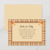 Books for Baby Brown and Orange Plaid Begleitkarte (Vorne/Hinten)