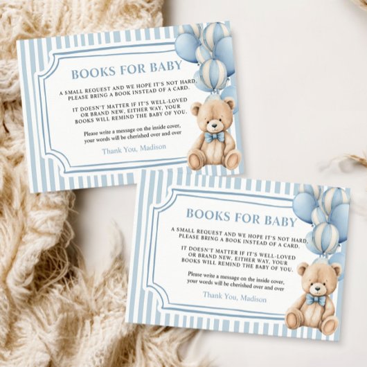 Books for Baby Card Blue Bear Begleitkarte