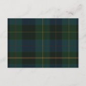 Books for Baby Card Classic Dark Green Blue Plaid  Begleitkarte (Rückseite)