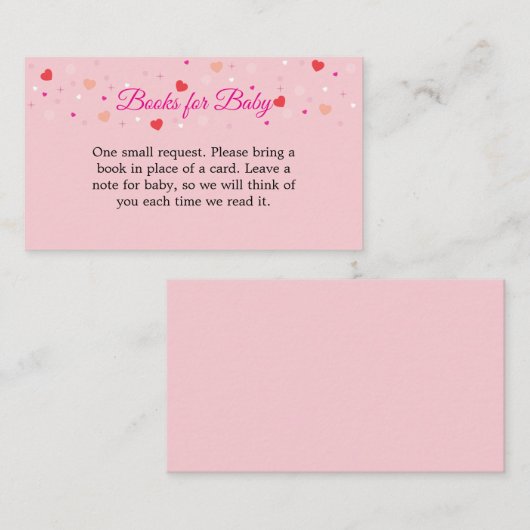 Books For Baby Card to Include with Invitations Begleitkarte (Vorne/Hinten)