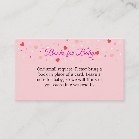 Books For Baby Card to Include with Invitations Begleitkarte (Vorderseite)