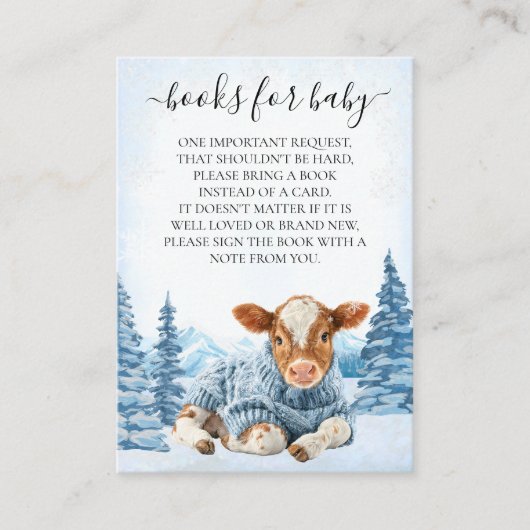 Books for Baby Cow Calf Christmas Winter Begleitkarte (Vorderseite)