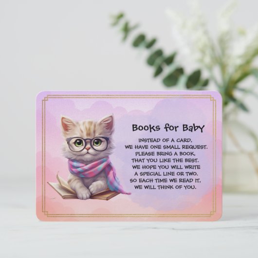 Books for Baby Cute Kitten Reading A Book Begleitkarte (Stehend Vorderseite)
