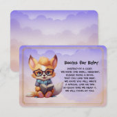 Books for Baby Cute Red Fox Reading A Book Begleitkarte (Vorne/Hinten)