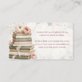 Books for Baby Insert Card | Floral Baby Shower (Rückseite)