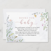 Books for Baby Insert Card for Baby Shower