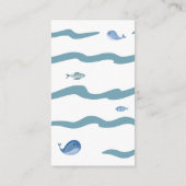 Books For Baby Nautical Waves Blue Boy Shower Begleitkarte (Rückseite)
