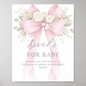 Books for baby Pink Coquette Bow Baby Shower Poster (Vorne)