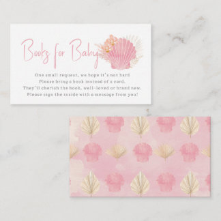Books for baby Pink Ocean Boho Girl Baby Shower  Begleitkarte