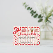 Books for Baby Red Bow Frame Enclosure Card Begleitkarte (Stehend Vorderseite)