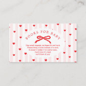 Books for baby Valentines hearts Bow Baby Shower Begleitkarte (Vorderseite)