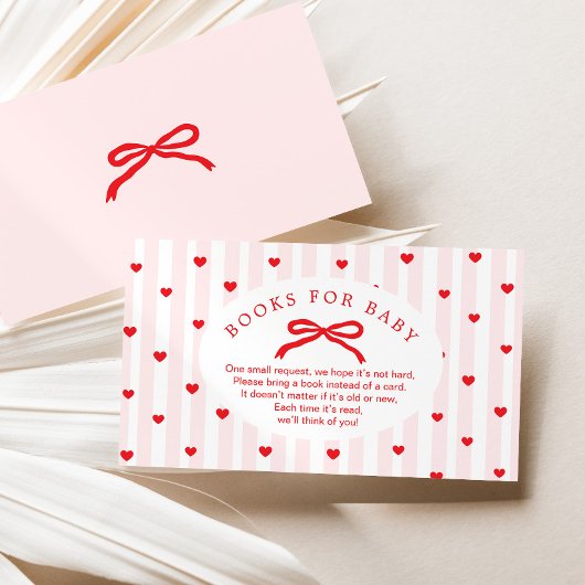 Books for baby Valentines hearts Bow Baby Shower Begleitkarte