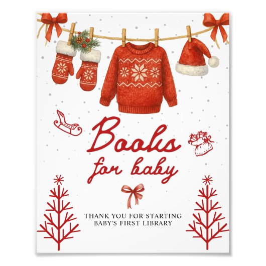 Books for Baby Winter Santa Sign Fotodruck (Vorne)
