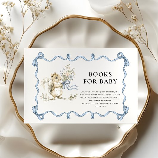 Books for Baby Woodland Squirrel Blue Bow   Begleitkarte