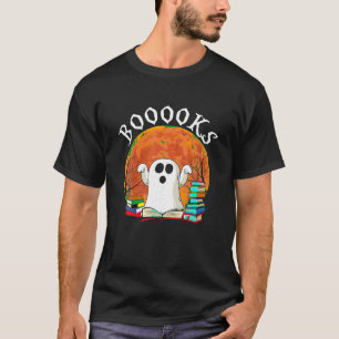 Books Ghost Moon Boo Read Books Library T-Shirt