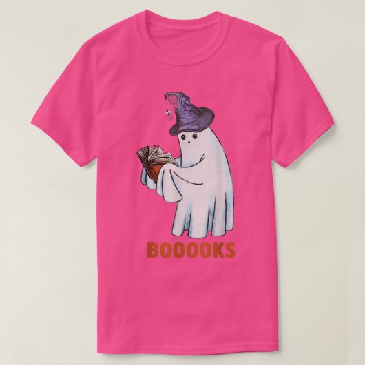 Books Halloween Ghost Costume Leopard T-Shirt (Design vorne)
