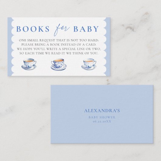 Books Insert Tea Brewing Script Boy Baby Shower (Vorne/Hinten)