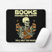 Books Make Me Happy Skeleton Read Reading Libraria Mousepad (Mit Mouse)