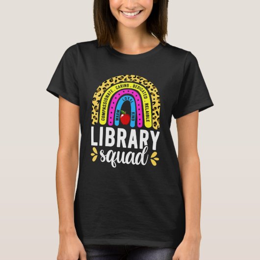 Books Rainbow  For Librarian Women Library Squad T-Shirt (Vorderseite)