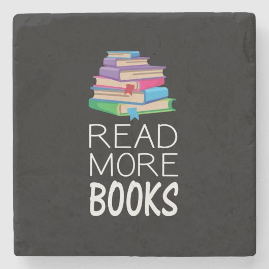 Books - Read More Books Steinuntersetzer (Vorderseite)