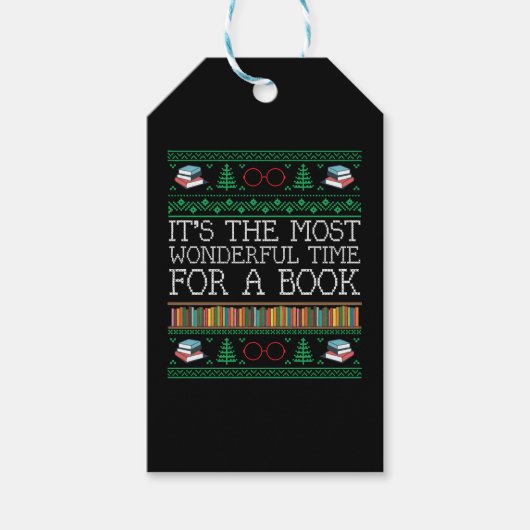 Books Reading Librarian Book Lovers Ugly Christmas Geschenkanhänger (Vorderseite)