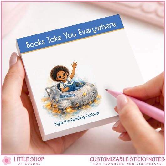 Books Take You Everywhere Personalized Book Lover Post-it Klebezettel