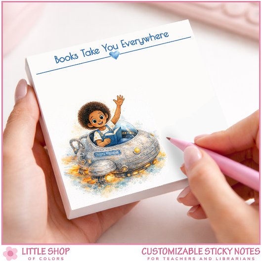 Books Take You Everywhere Personalized Book Lover Post-it Klebezettel