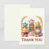 Books,Tea Pots and Yarn Balls Dankeskarte (Vorne/Hinten)