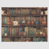 Books, Teapots and Plants on Shelves Seidenpapier (Vorderseite)
