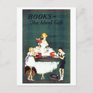 "Books: The Ideal Gift" Vintage Postkarte