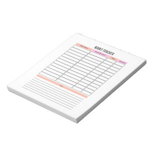 Books Tracker Planner Notepad Notizblock