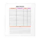 Books Tracker Planner Notepad Notizblock (Vorderseite)