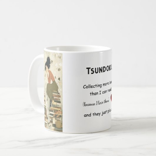 Books "Tsundoku" Mug Kaffeetasse (Vorderseite Links)