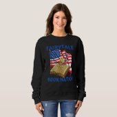 Books Us Flag Bookworm Librarian Writer Novel Boo Sweatshirt (Vorne ganz)