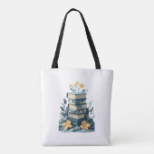 Books whit flowers - tote bag tasche (Rückseite)