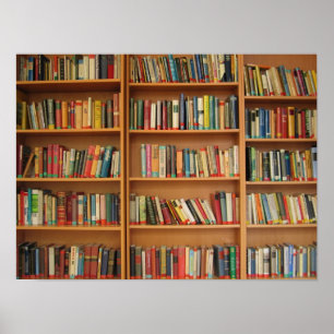Bookshelf background poster