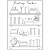 Bookshelf Reading Log Tracker Book Spine Coloring  Aufkleber (Vorderseite)