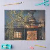 Bookshop auf der Nachtdekoupage Seidenpapier (Basteln)