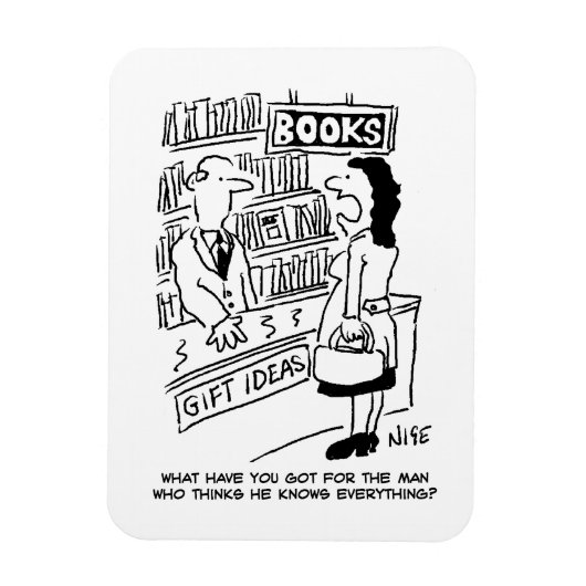 Bookshop Kunde frage Shopkeeper eine Frage Magnet (Vertikal)