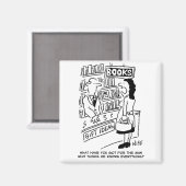 Bookshop Kunde frage Shopkeeper eine Frage Magnet (Vorderseite/Rückseite)