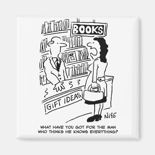 Bookshop Kunde frage Shopkeeper eine Frage Magnet (Vorne)