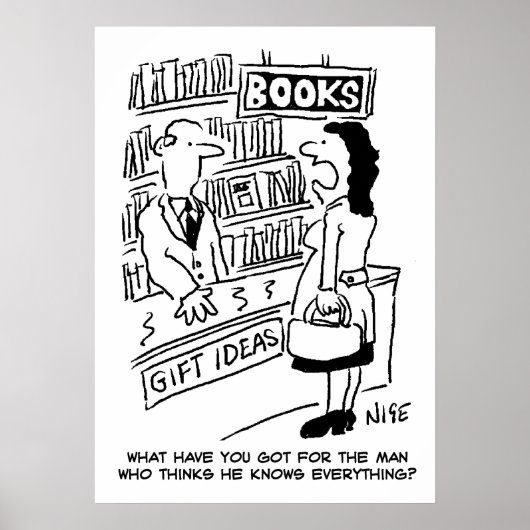 Bookshop Kunde frage Shopkeeper eine Frage Poster (Vorne)