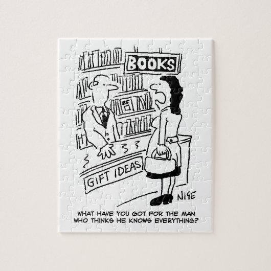 Bookshop Kunde frage Shopkeeper eine Frage Puzzle (Vertikal)