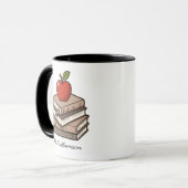 Bookstack and Apple Personalized Teacher Tasse (Vorderseite Links)