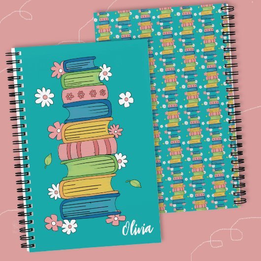 Bookstack und Blume Aquamarines SpiralNotebook kid Notizblock