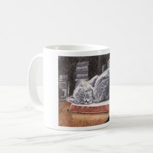 Bookstore Cat Kaffeetasse (Vorderseite Links)