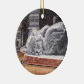 Bookstore Cat Keramik Ornament (Rechts)