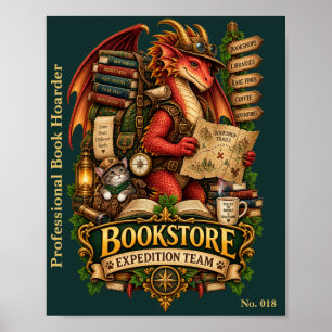 Bookstore Expedition Team Buch-Drachen-Gesellsch Poster